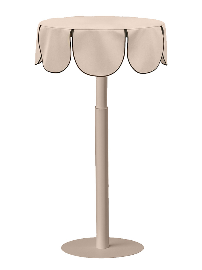 Стол "Да,капитан" Твист Круглый, кремовый бисквит + Кремовый бисквит, велюр 